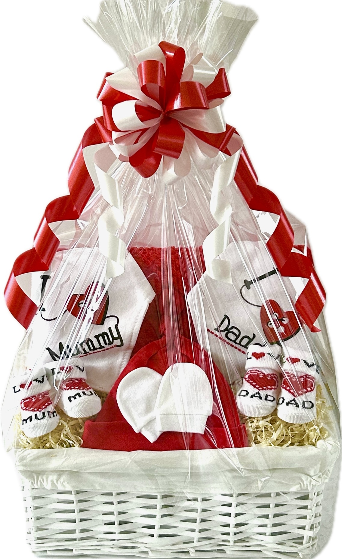 I Love You Red & White Baby Gift Basket