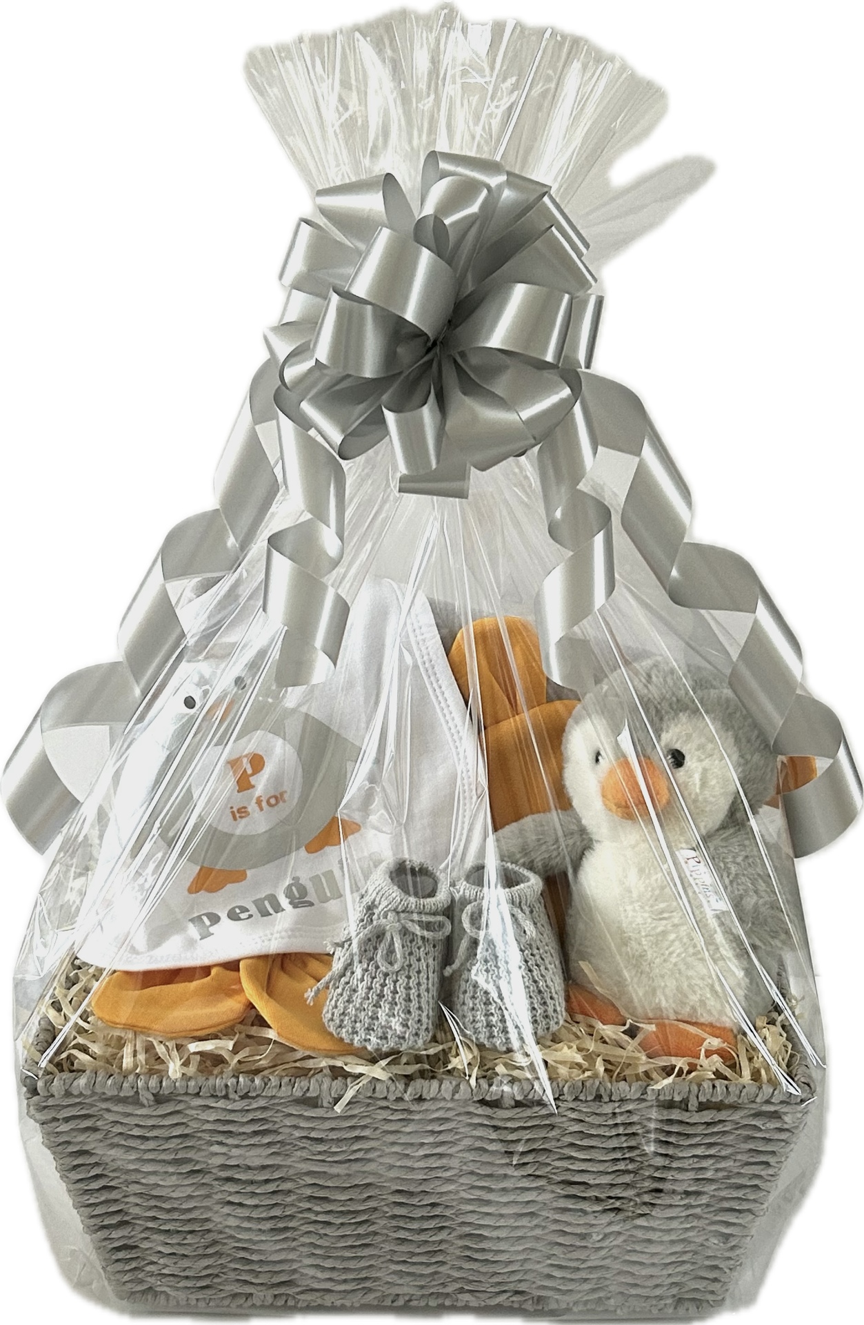 Neutral Penguin Baby Gift Basket