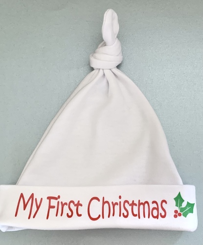 First Christmas Holly Baby Hat