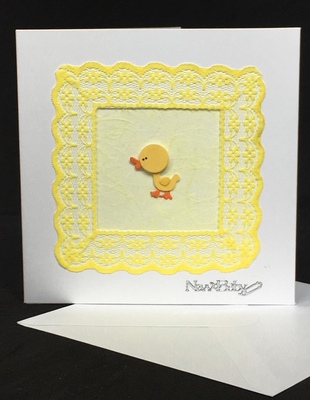 Yellow Lacy Duck Card S-04