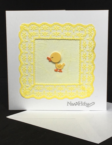 Yellow Lacy Duck Card S-04