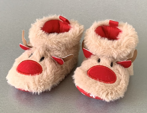 Fluffy Reindeer Booties - up to 18 months