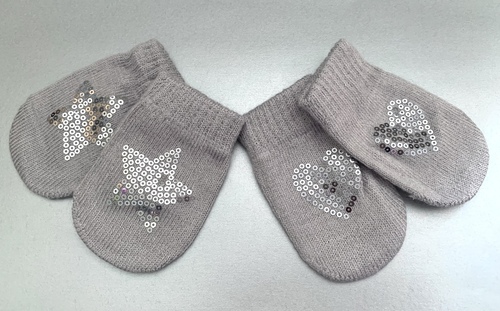 Winter Knitted Mittens - Grey