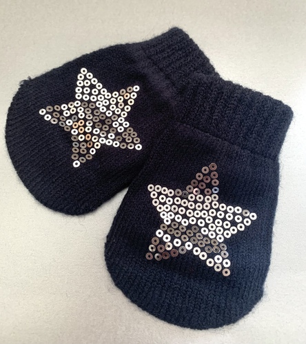 Winter Knitted Mittens - Navy
