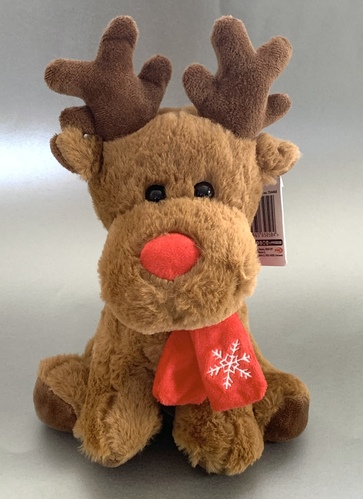 Plush Reindeer Soft Toy - Brown