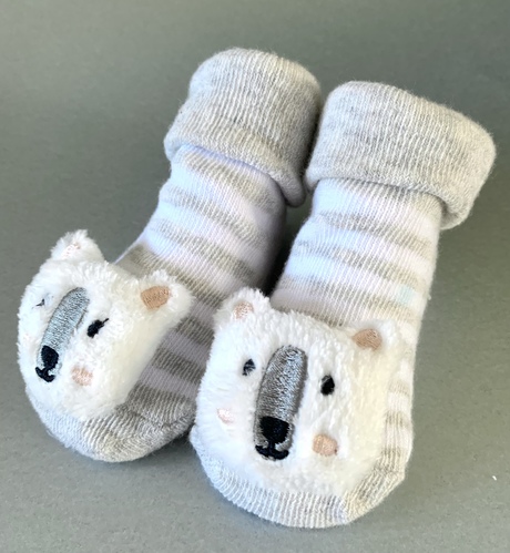 Grey Bear Novelty Baby Socks