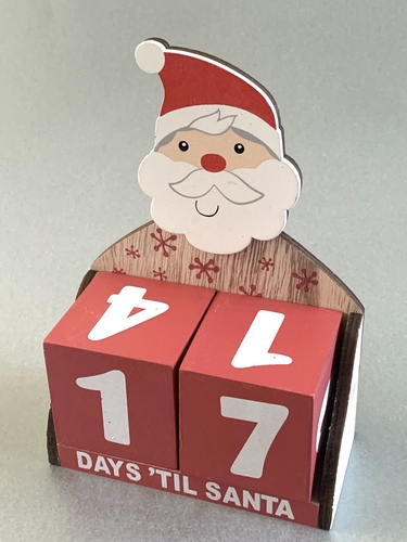 Christmas Countdown Santa Block