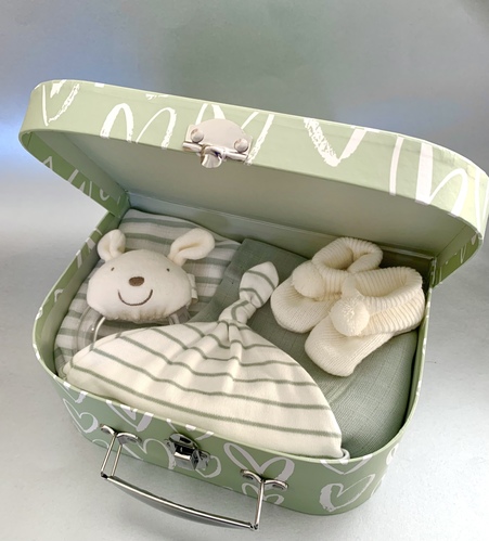 Sage Green Baby Suitcase Gift - Medium B