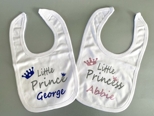 Little Prince / Princess Personalised Bibs