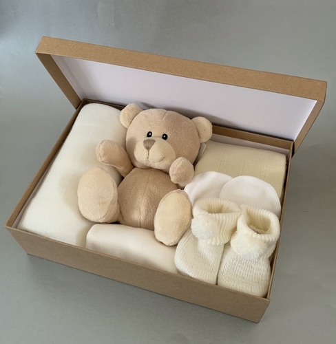 Beige Bear Baby Gift Box