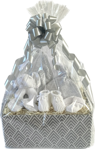 White Elephant Baby Gift Basket