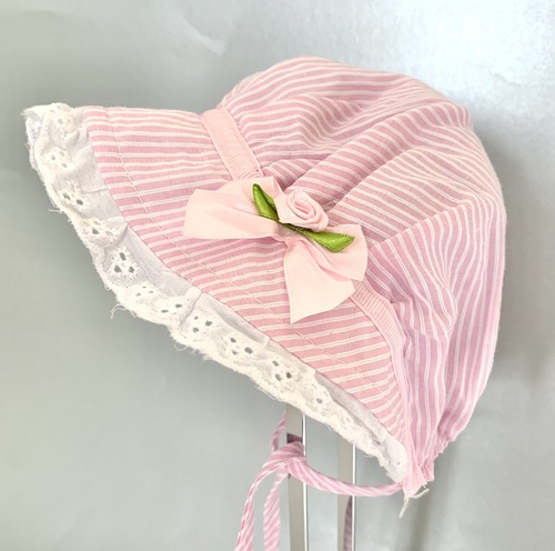 Pretty Baby Bonnet Summer Hat - Pink 0-6 months