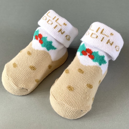 Baby’s First Christmas Lil’ Pudding Socks