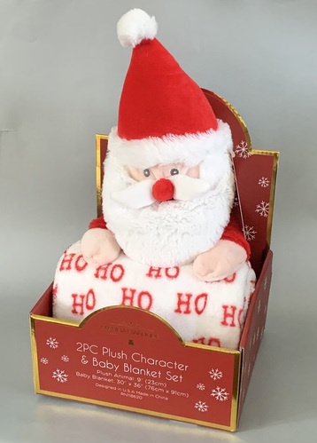 Santa Soft Toy & Blanket Gift Set