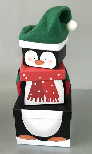 Stacking Penguin Gift Boxes - Empty
