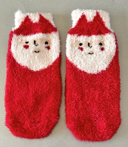 Fluffy Santa Grippy Socks - up to 3 years