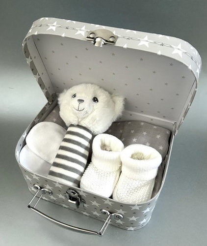Grey Star Suitcase- Design B - Small