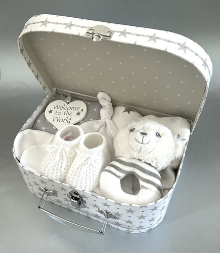 Grey Star Neutral Baby Suitcase - Design B - Medium