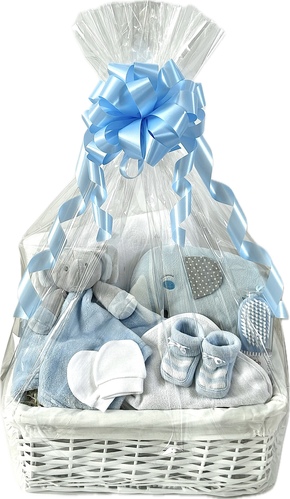 Blue Elephant Boy Gift Basket