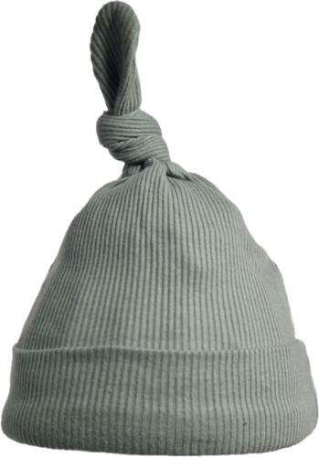 Ribbed Baby Knot Hat - sage green