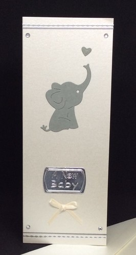 Pearlescent Elephant Baby Card T-03
