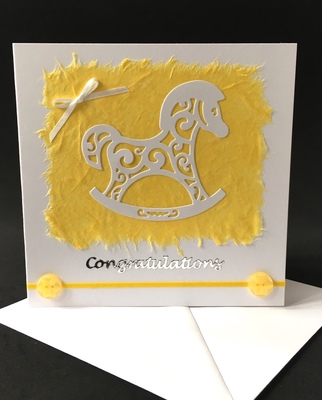 Rocking Horse Baby Card - yellow BS-01Y