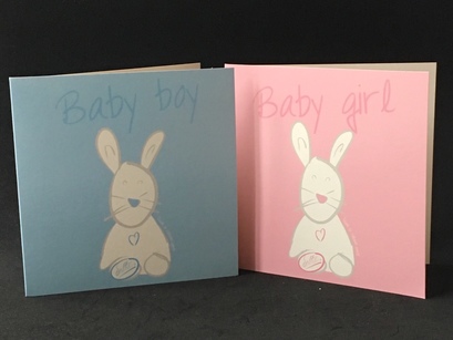 Talc Scented Baby Girl / Boy Cards W-001P/B