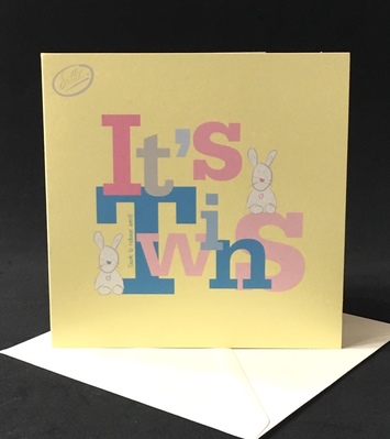 Talc Scented Baby Twins Card W-002