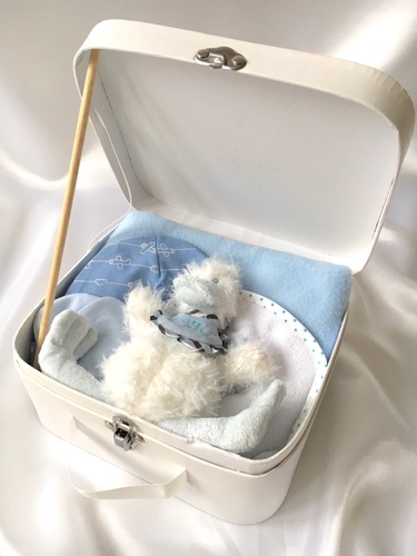 White Baby Suitcase Gift - Blue Boy