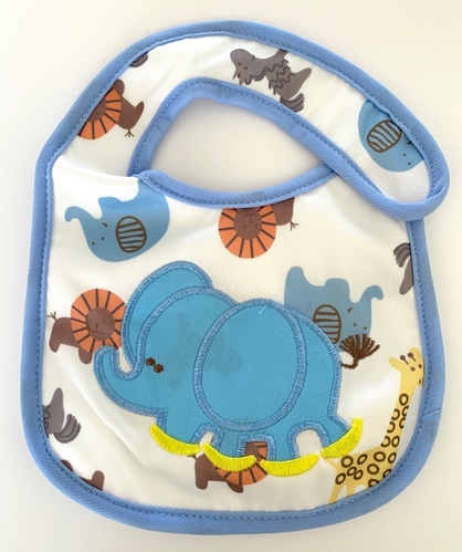 Blue Elephant Waterproof Baby Bib