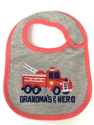 Grandma’s Hero Fire Engine Waterproof  Bib