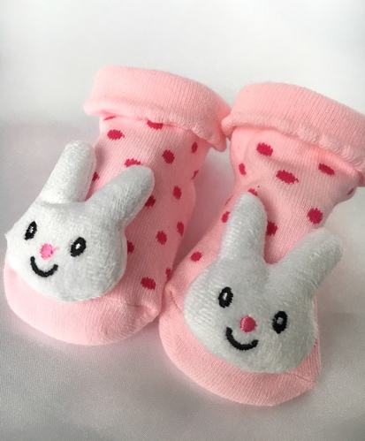 Pink Rabbit Novelty Baby Socks