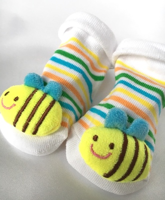 Striped Bee Novelty Baby Socks