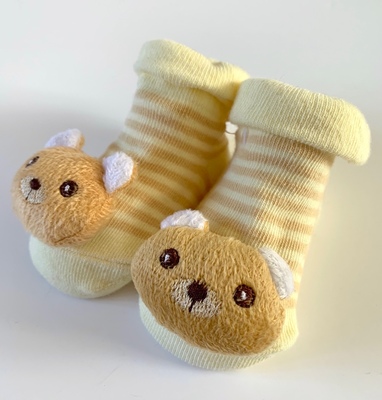 Beige Bear Novelty Baby Socks
