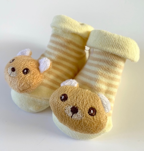 Beige Bear Novelty Baby Socks
