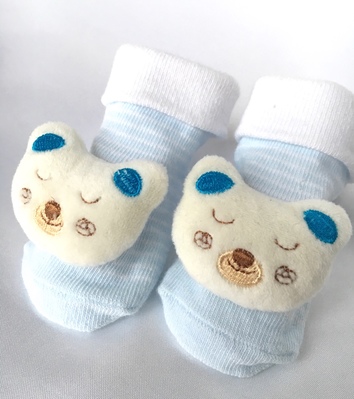 Pale Blue Bear Novelty Baby Socks
