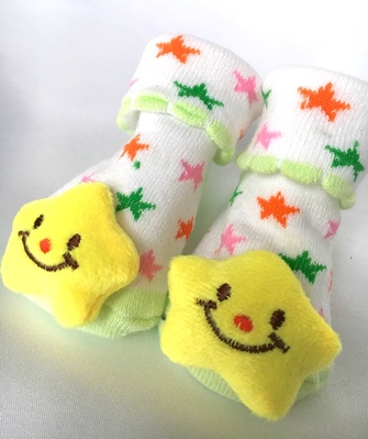 Green /orange Star Novelty Baby Socks