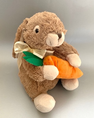Large Brown Bunny & Carrot Soft Toy