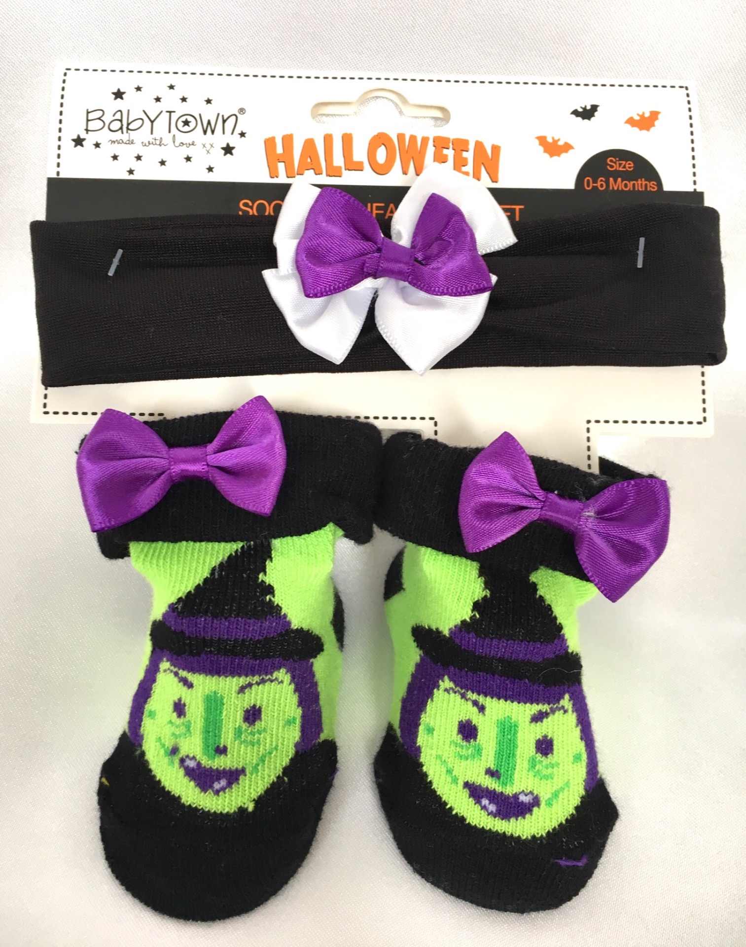 Witch Baby Headband and Socks Set