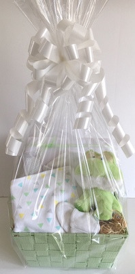 Mint Green Frog Baby Gift Basket