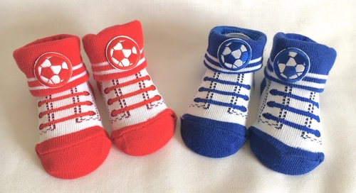 Baby Football Socks - red & blue