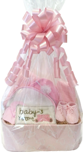 Pink Heart Baby Girl Gift Caddy