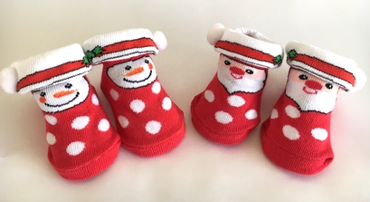 Bobble Hat Christmas Baby Socks
