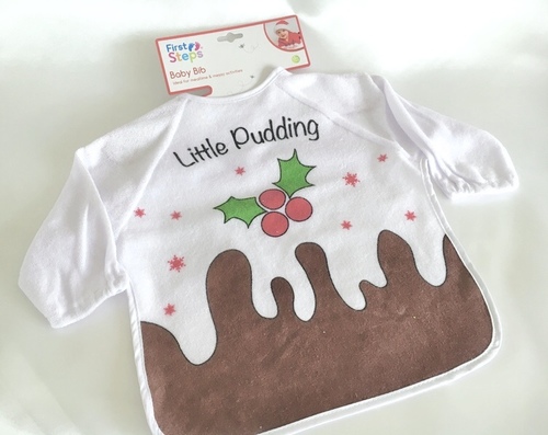 Long Sleeve Pudding Christmas Baby Bib