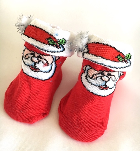 Santa Face Christmas Baby Socks