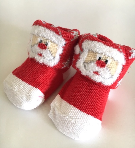 Boxed Santa Baby Socks - star