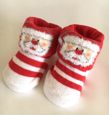 Boxed Santa Baby Socks - striped