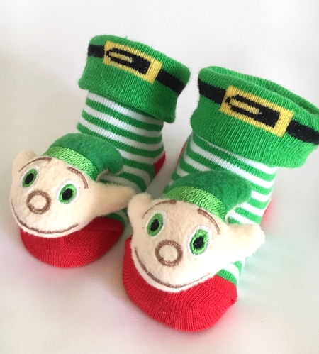Elf Rattle - Christmas Baby Socks