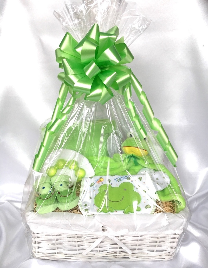 new baby frog gift basket hamper bedford