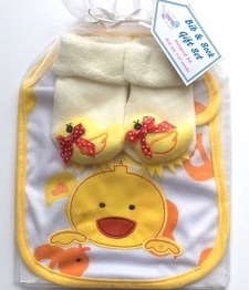 duck bib sock gift set baby